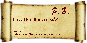 Pavelka Bereniké névjegykártya